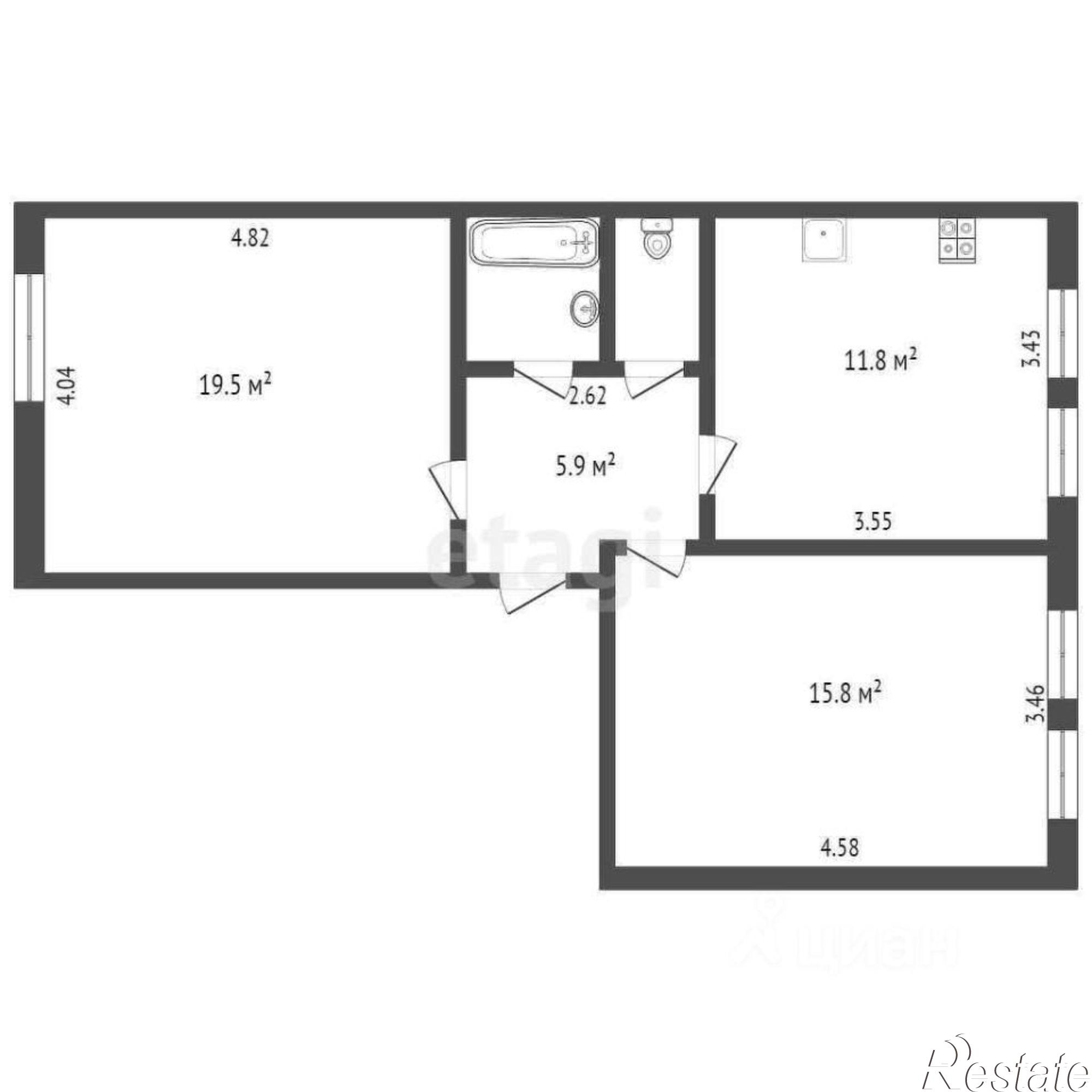 Купить квартиру за 4 700 000 рублей на ул Генерала Маргелова, 19