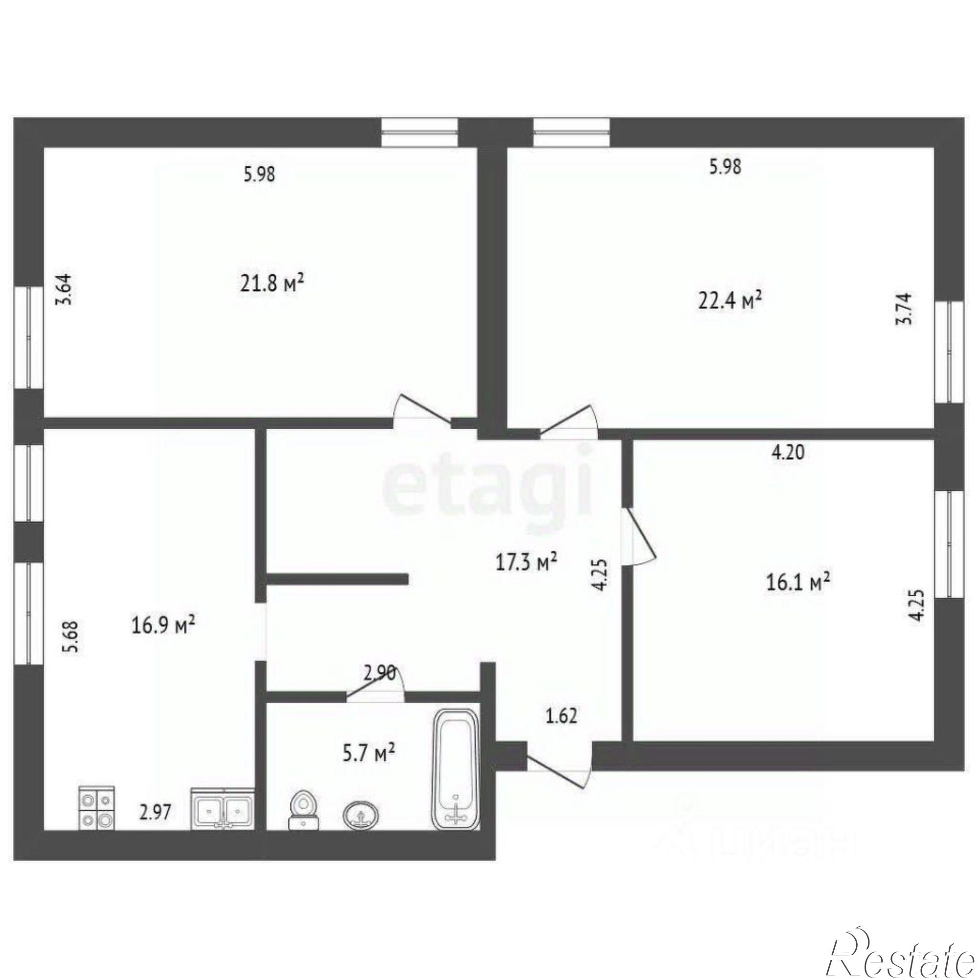 Купить квартиру за 8 700 000 рублей на ул Красных Партизан, 9Б