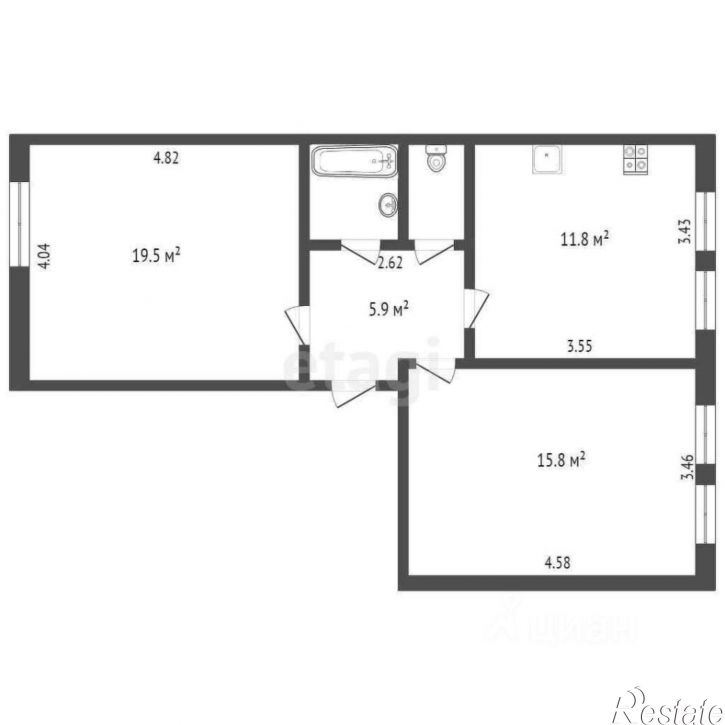 2-комн квартира ул Генерала Маргелова, 19,  д. 19