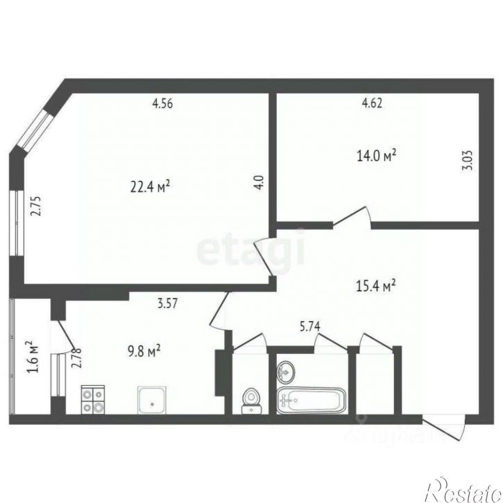 2-комн квартира ул Генерала Маргелова, 19,  д. 19