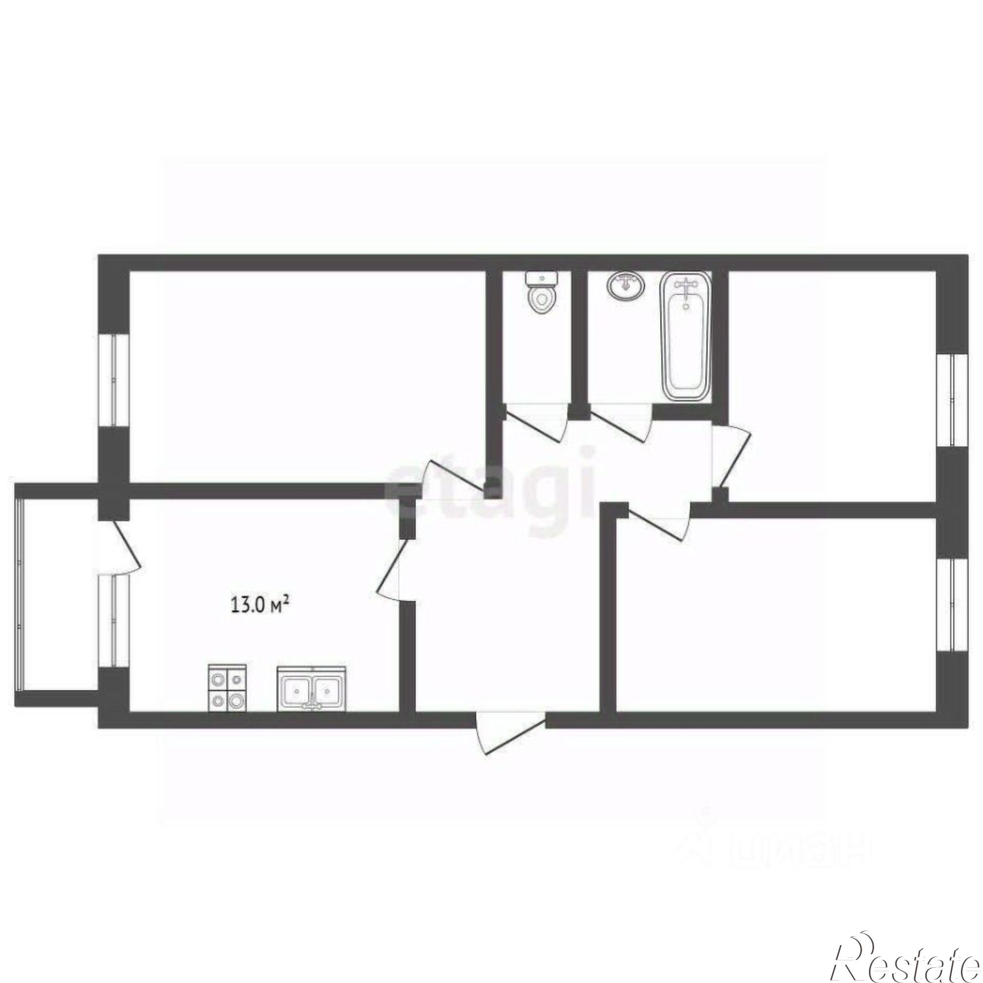 Купить квартиру за 4 900 000 рублей на ул Шелгунова, 15