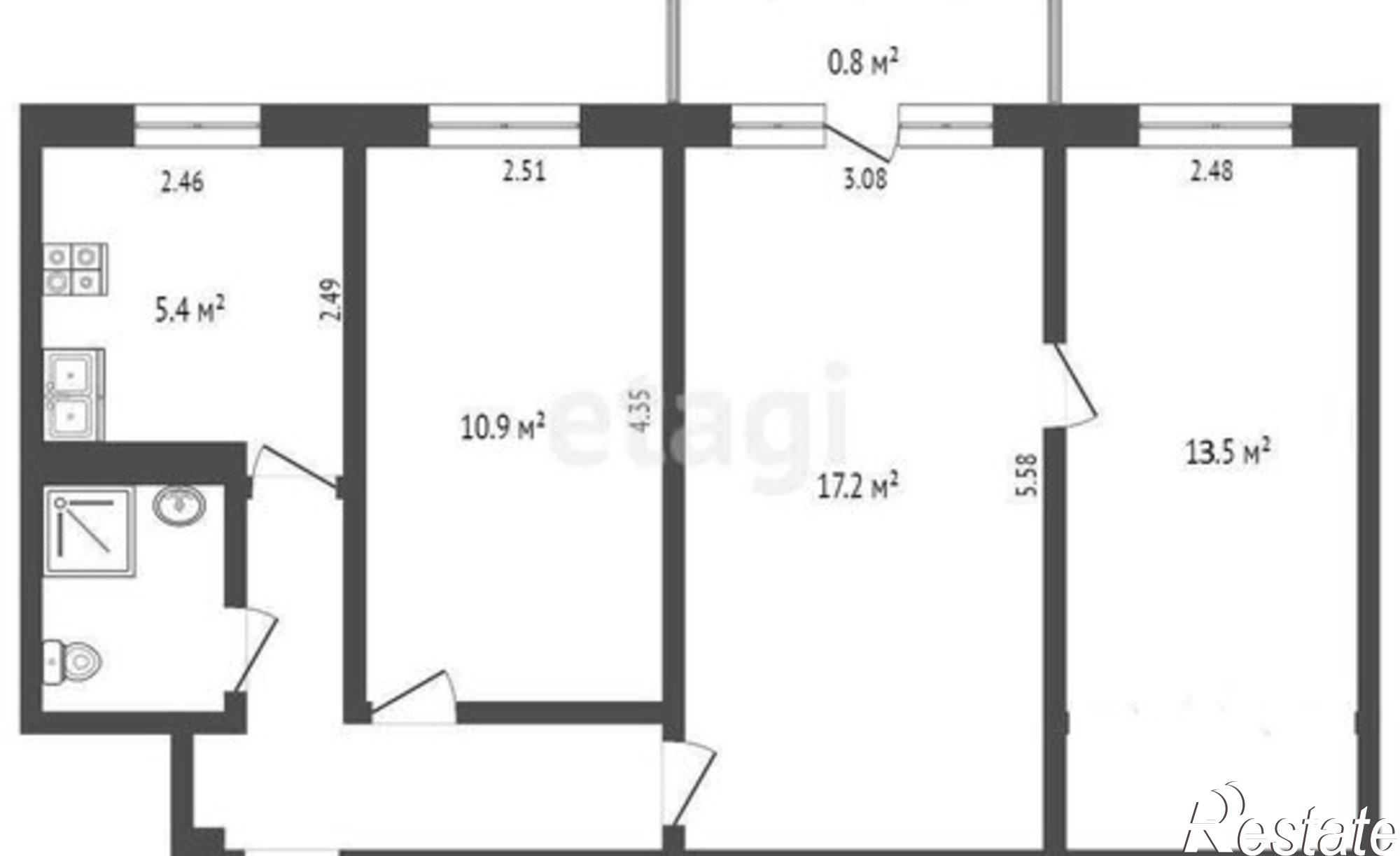 Купить квартиру за 4 500 000 рублей на улица Олега Кошевого, 21