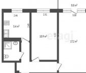 3-комн, 55кв м, этаж 5/5 улица Олега Кошевого, 21