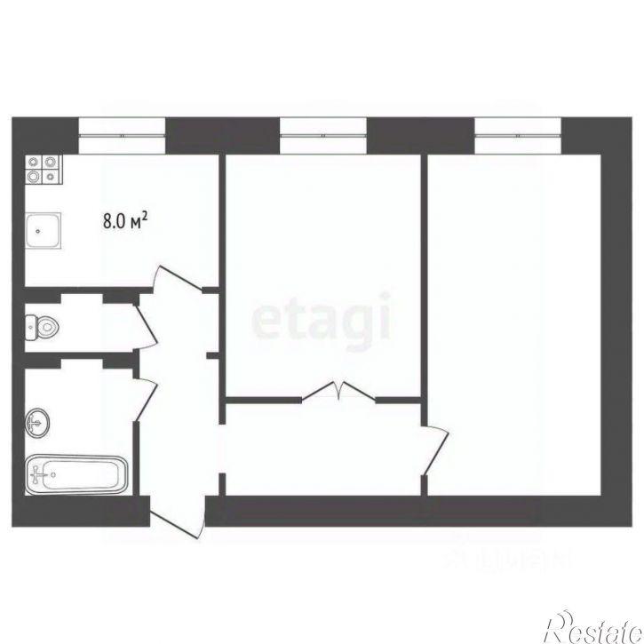 2-комн квартира ул Яна Фабрициуса, 25,  д. 25