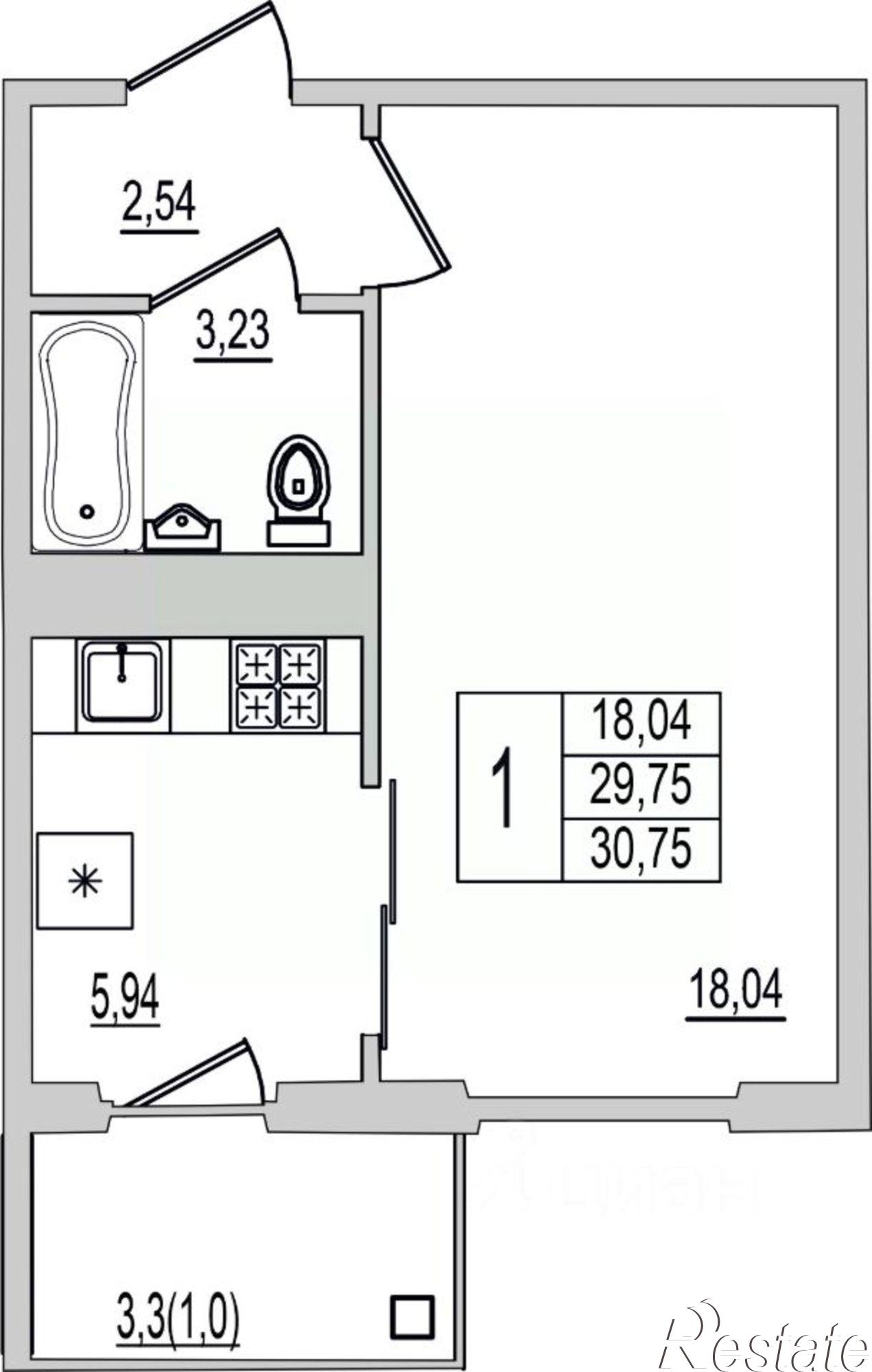 Купить квартиру за 3 136 500 рублей на Рижский проспект