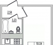 1-комн, 30 кв м, этаж 10/10 Рижский проспект