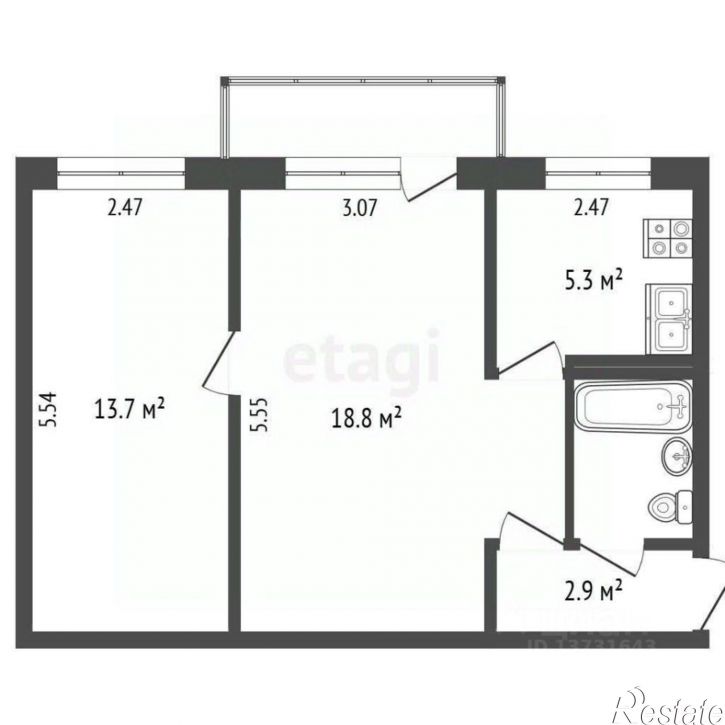 2-комн квартира ул Лепешинского, 14,  д. 14