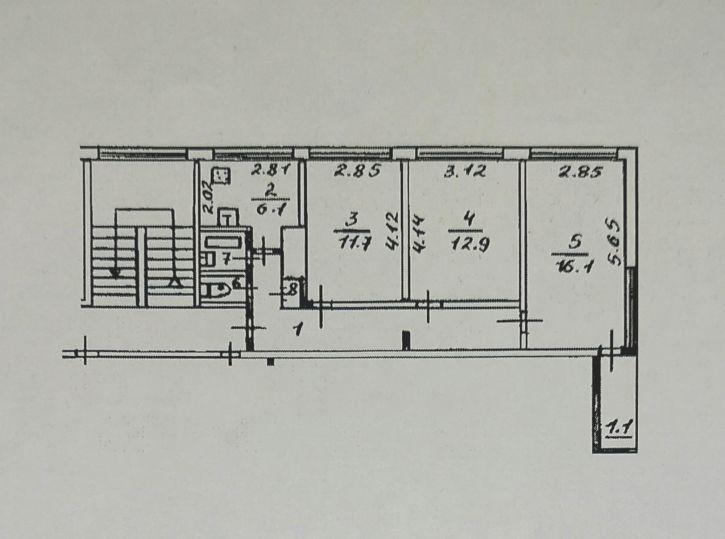3-комн квартира Мирная улица, д.4А
