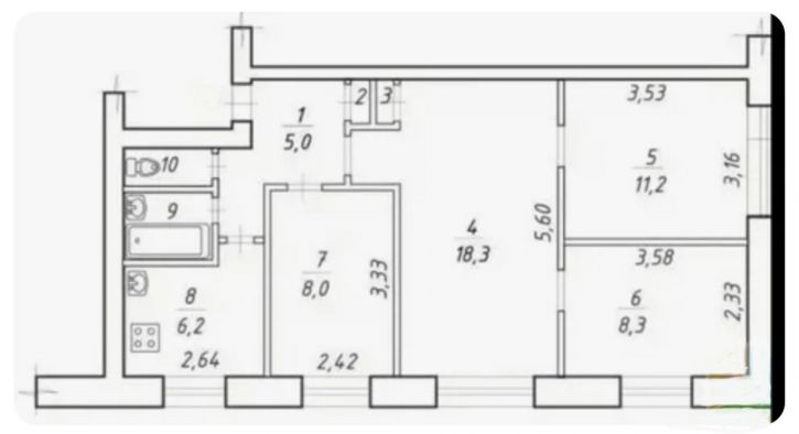 4-комн квартира Александра Невского улица, д.1