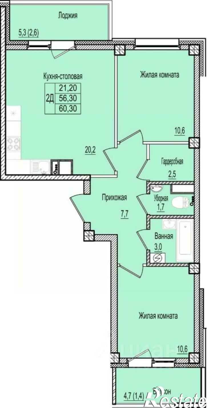 2-комн квартира в новом доме Крестовское шоссе, 6А,  д. 6А