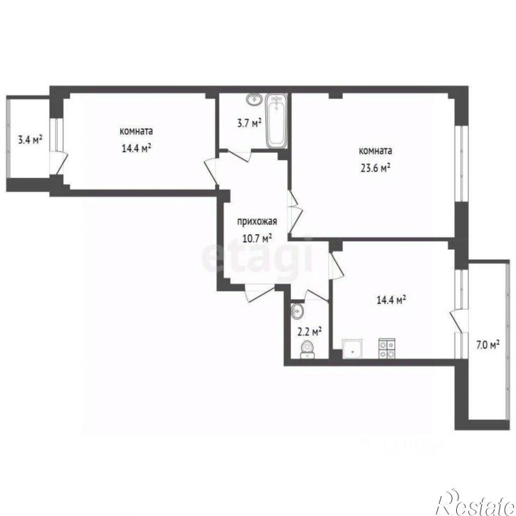 2-комн квартира ул Алексея Алехина, 10А,  д. 10А