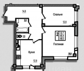 2-комн, 65кв м, этаж 11/12 ул Инженерная, 120