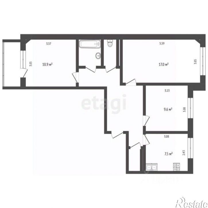 3-комн квартира ул Рокоссовского, 11,  д. 11