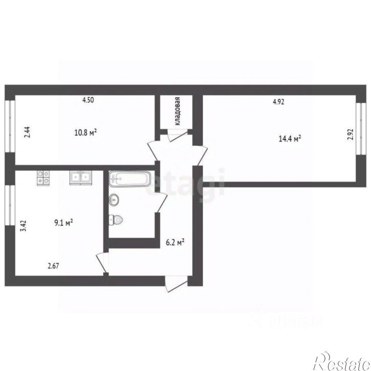 2-комн квартира ул Карбышева, 1,  д. 1