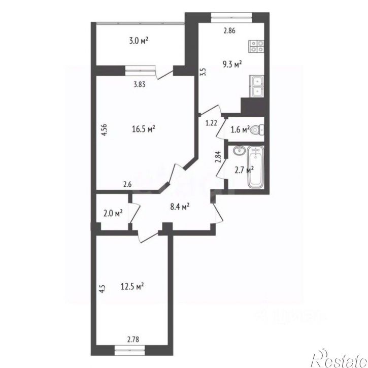 2-комн квартира ул Техническая, 14,  д. 14