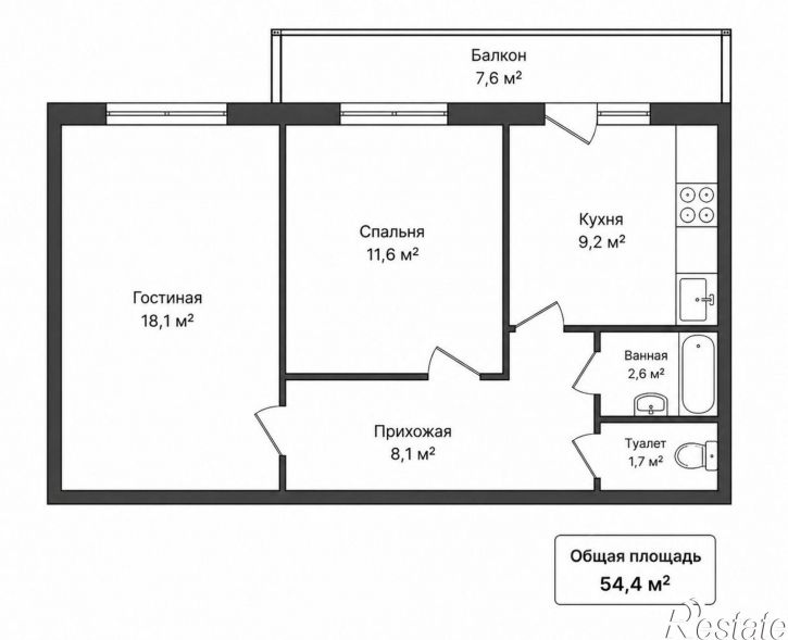 2-комн квартира улица Труда, 60,  д. 60