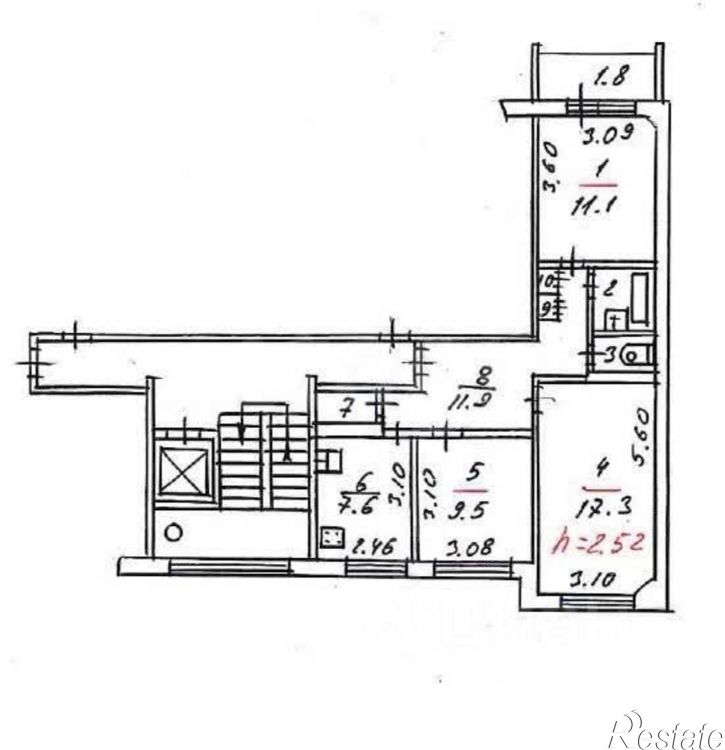 3-комн квартира ул Печорская, 1,  д. 1