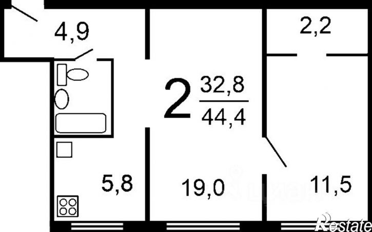 2-комн квартира ул Текстильная, 4,  д. 4