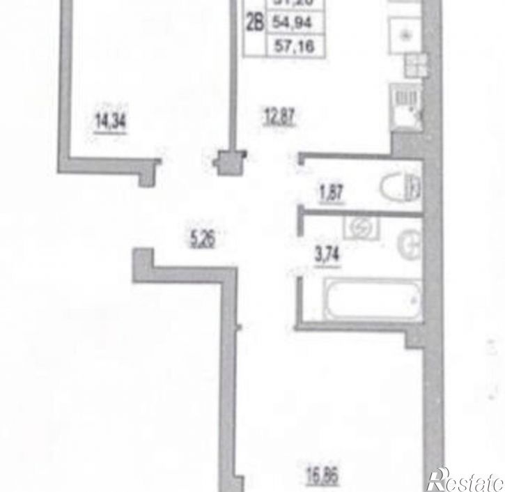 2-комн квартира улица Юности, 32