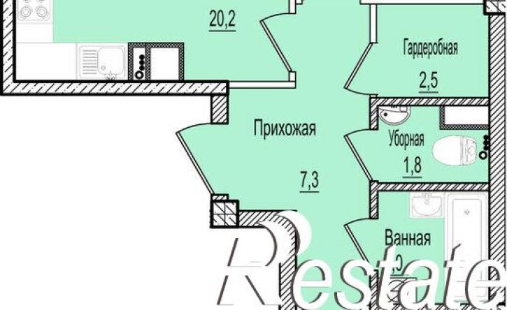 2-комн квартира в новом доме Крестовское шоссе, 9А,  д. 9А
